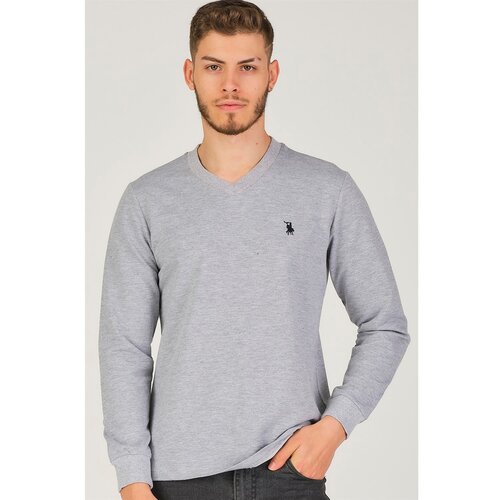 Dewberry V4002 V COLLAR MEN&amp;#039;S SWEATSHIRT-GRAY Slike