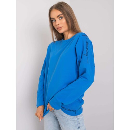 Fashion Hunters Dark blue women&amp;#039;s blouse with long sleeves Slike