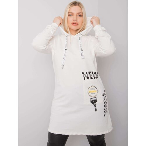 Fashion Hunters Ecru plus size cotton tunic Slike