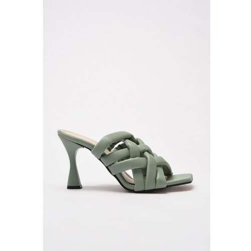 Trendyol Zelene ženske papuče bela | siva | kaki Cene