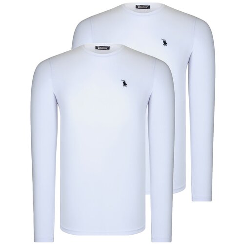 Dewberry DOUBLE SET T8588 ROUND COLLAR MEN&amp;#039;S SWEATSHIRT-WHITE-WHITE Slike