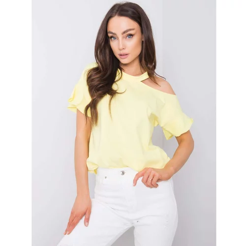 Fashionhunters Yellow cotton blouse