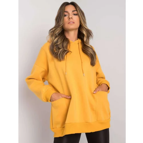 Fashion Hunters Aryanna mustard sweatshirt with pockets