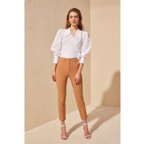 Trendyol Ženske pantalone Basic bela | narandžasta | krem Slike