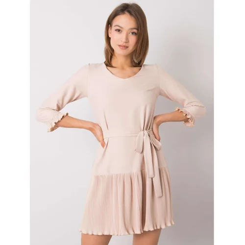 Fashion Hunters Beige pleated dress