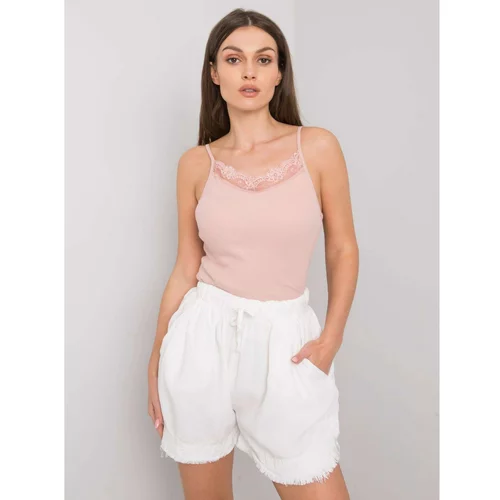Fashion Hunters Dusty pink ribbed Armine top