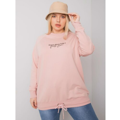 Fashion Hunters Dusty pink women's plus size sweatshirt Slike