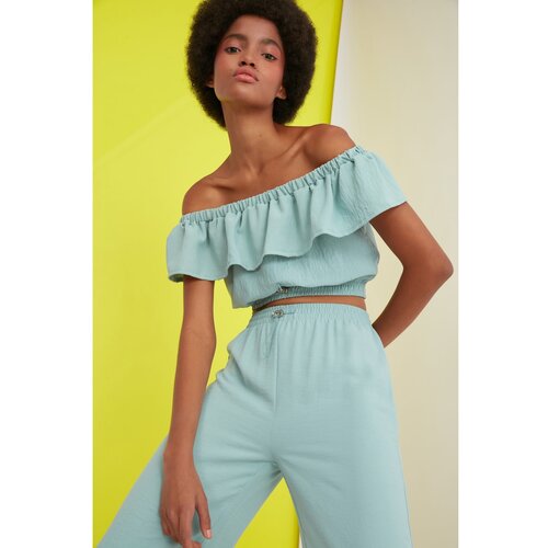 Trendyol Mint Carmen Collar Blouse Slike