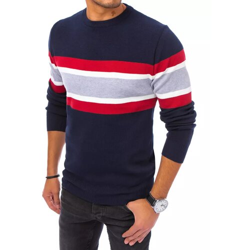 DStreet Men's navy blue sweater WX1734 Slike