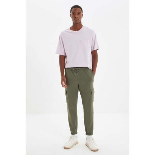 Trendyol Khaki Men Regular Fit Cargo Pocket Sweatpants Slike
