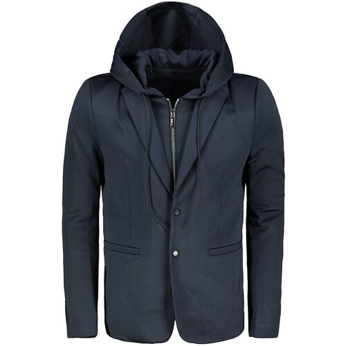 Ombre Odjeća Muška ležerna jakna sa kapuljačom M156 crna | plava | bijela Slike