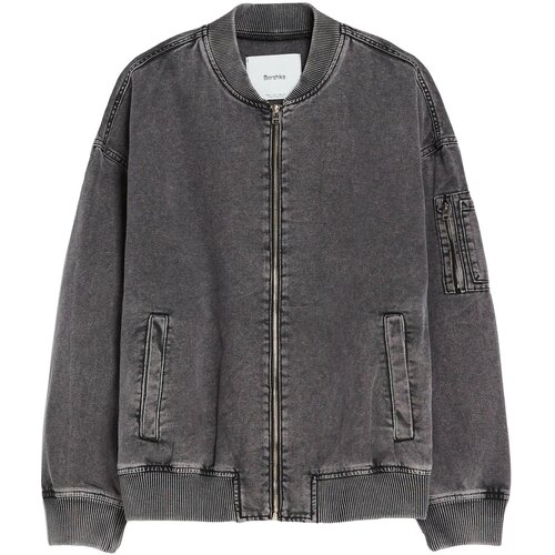 Bershka Prehodna jakna siv denim Slike
