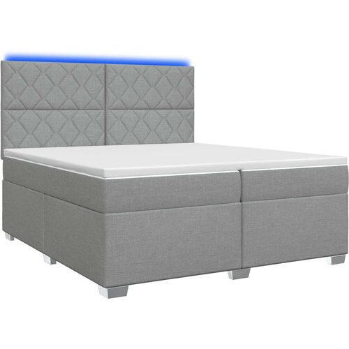  Boxspring krevet s madracem Svjetlosiva 200 x 200 cm Tkanina Slike