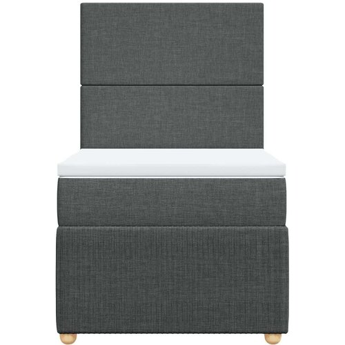 VidaXL Krevet s oprugama i madracem tamnosivi 90 x 190 cm od tkanine Slike