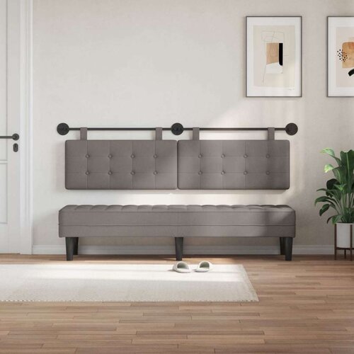  Držeće uzglavlje Zidne Sivo-smeđa 190 x 55 x 5 cm tkanina - Sivo-smeđa 180 cm bez LED Slike