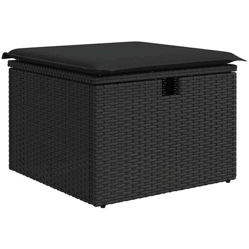 VidaXL 7-dijelni set vrtnih sofa od poliratana s jastucima crni Slike