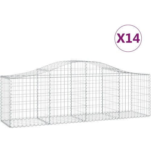 VidaXL Lučne gabionske ko&amp;scaron;are 14 kom 200x50x60/80 cm pocinčano željezo Slike