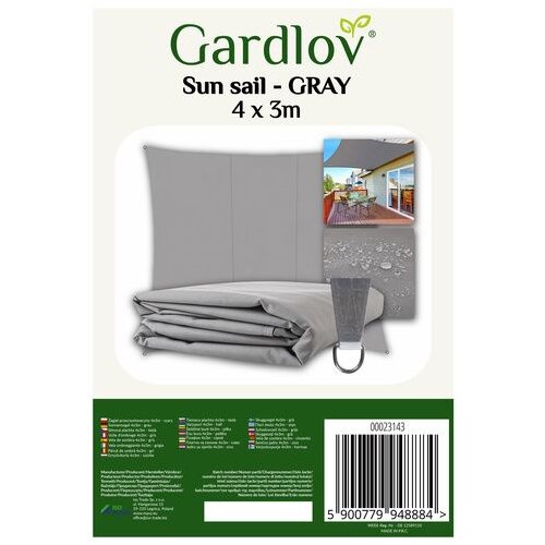 Gardlov jedro za za&amp;scaron;titu od sunca 4x3m - sivo 23143 Slike
