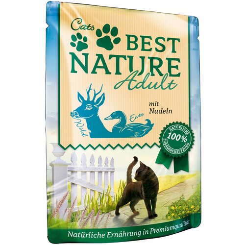 Best Nature Cat Adult 16 x 85 g - divjačina, raca in testenine Cene