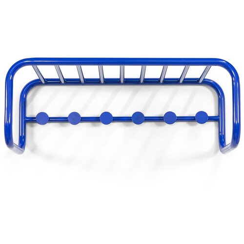 Spinder Design Plava metalna zidna vje&amp;scaron;alica s policom Retro &amp;ndash; Slike