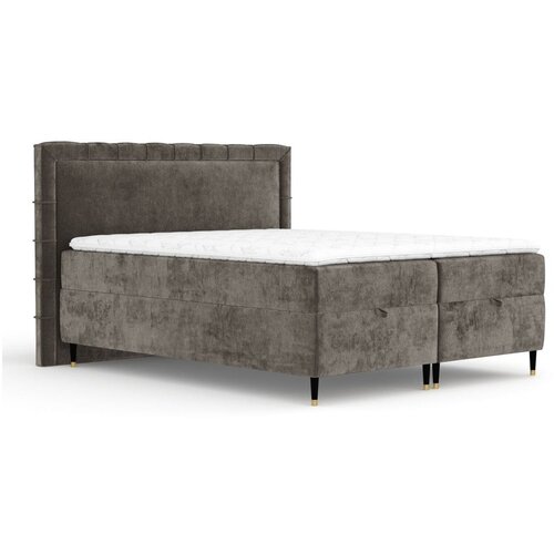 Maison de Rêve Temno siva boxspring postelja s prostorom za shranjevanje 180x200 cm Voyage – Cene