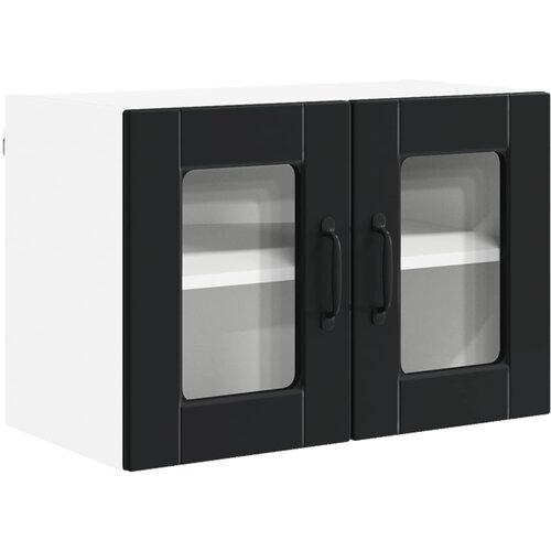  Zidni stakleni ormarić Crna 60 x 31 x 40 cm Konstruirano drvo Slike