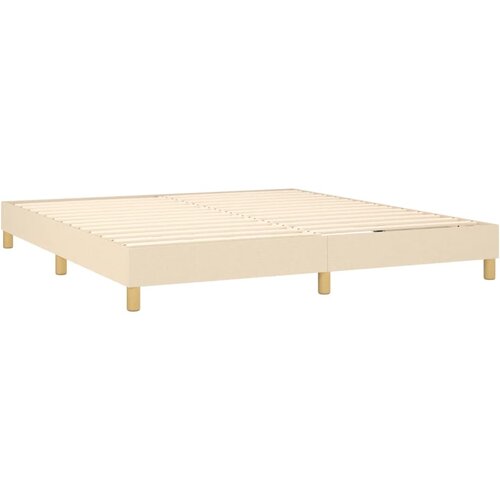  Krevet s oprugama i madracem krem 180x200 cm od tkanine Slike