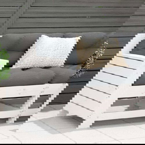  Sofa s naslonom za ruke bijela 69x62x70 5 cm od borovine Slike