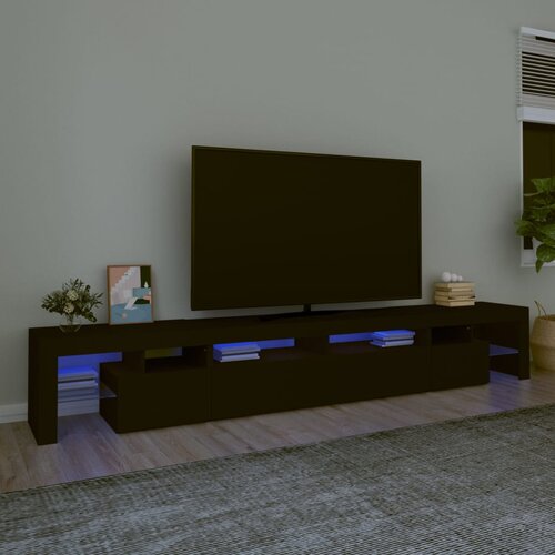 vidaXL TV ormarić s LED svjetlima crni 260x36,5x40 cm Cijene