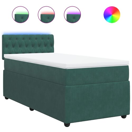 Maison Chic Box spring postelja - Vzmetna postelja z vzmetnico temno zelena 80x200 cm žamet SL10547, (21902286) Cene