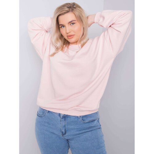 Fashion Hunters Light pink plus size sweatshirt without hood Slike
