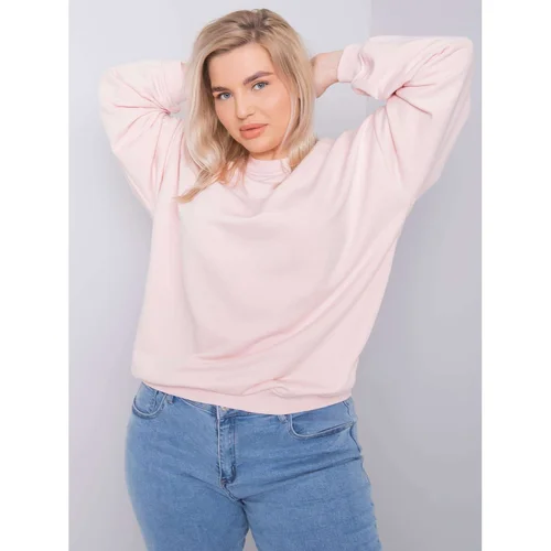 Fashion Hunters Light pink plus size sweatshirt without hood