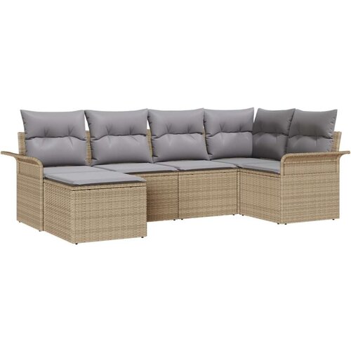  6-dijelna garnitura za vrt s jastučićima bež poliratan  sofa za vrt s pohranom i jastučićima bež poliratan Cijene