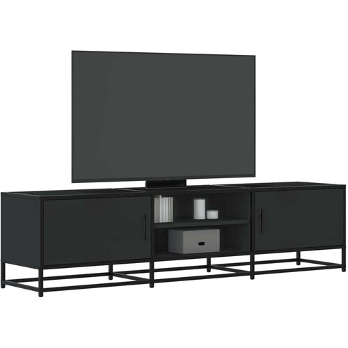 TV ormarić crni 160x35x41 cm Konstruirano drvo i metal Cijene