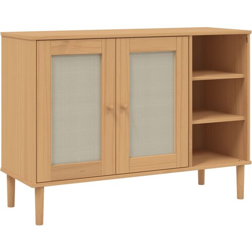 Maison Chic Komoda - Predalnik SENJA videz ratana rjava 112x40x80 cm trdna borovina, (21719154) Cene