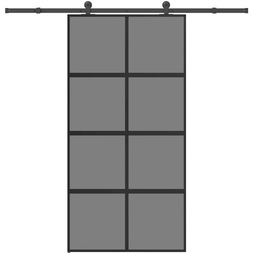 vidaXL Drsna vrata z opremo 102,5x205 cm kaljeno steklo in aluminij Cene