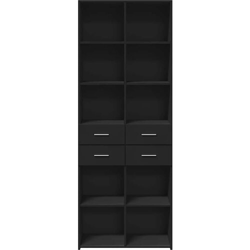  Visoka komoda crna 70 x 42,5 x 185 cm od konstruiranog drva Slike