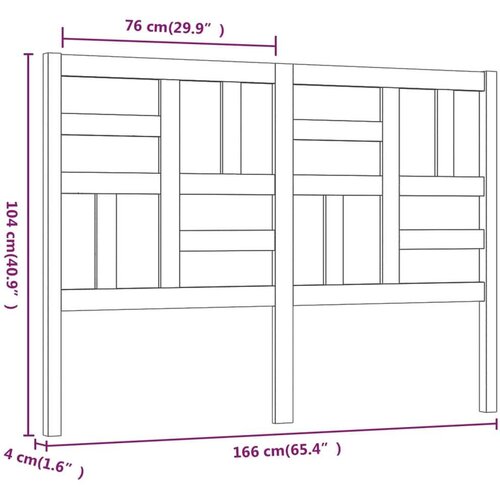  Uzglavlje za krevet bijelo 166 x 4 x 104 cm od masivne borovine Slike