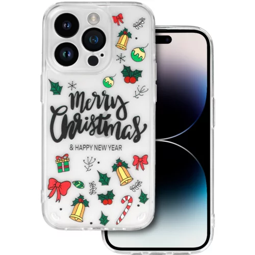 Onasi Clear Case Christmas za iPhone 15 Pro Max - prozoren