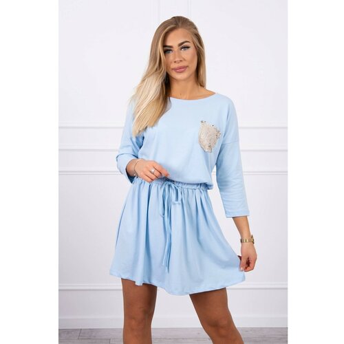 Kesi Dress with sequin pocket azure Slike
