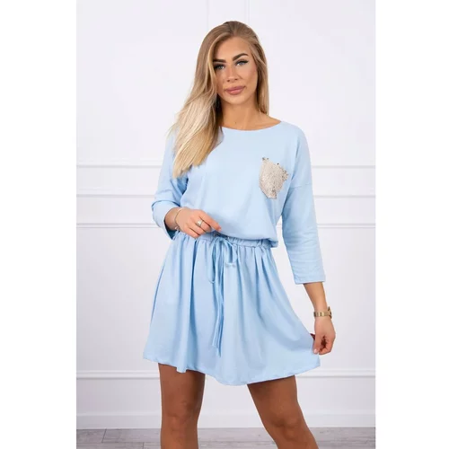 Kesi Dress with sequin pocket azure
