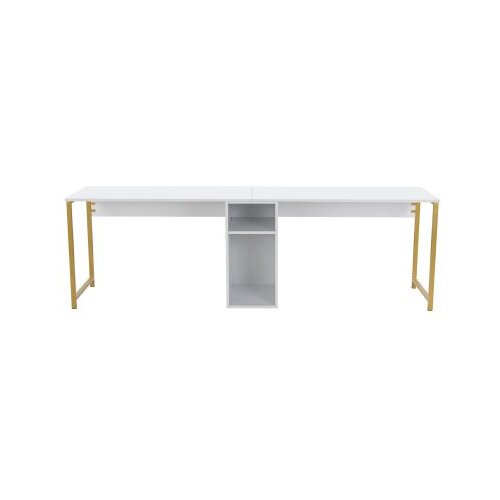 Hanah home Radni sto 240x74x60​cm Bijelo-Zlatni Cijene
