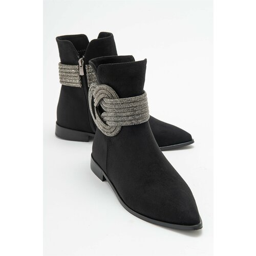 LuviShoes UNDO Women's Black Suede Stone Boots Slike