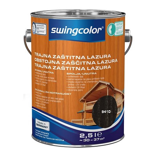 SWINGCOLOR Obstojna za&amp;scaron;čitna lazura (barva: ebanovina, 2,5 l) Slike