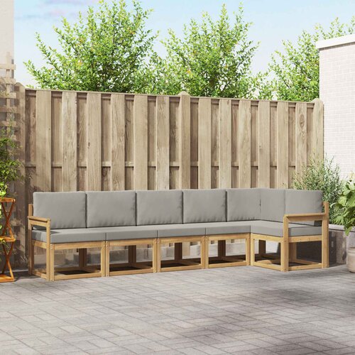  Set vanjskih sofa 6 kom. Bijela i svjetlosiva Smeđa 306 x 126,5 x 73 cm Cene
