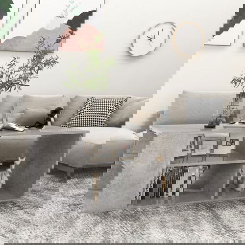 VidaXL Klubska mizica betonsko siva 100x50x40 cm iverna plo&amp;scaron;ča Slike