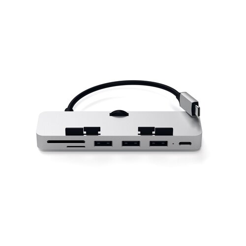 Satechi Aluminum Type-C CLAMP PRO Hub 3x USB 3.0,MicroSD, Srebrni Slike