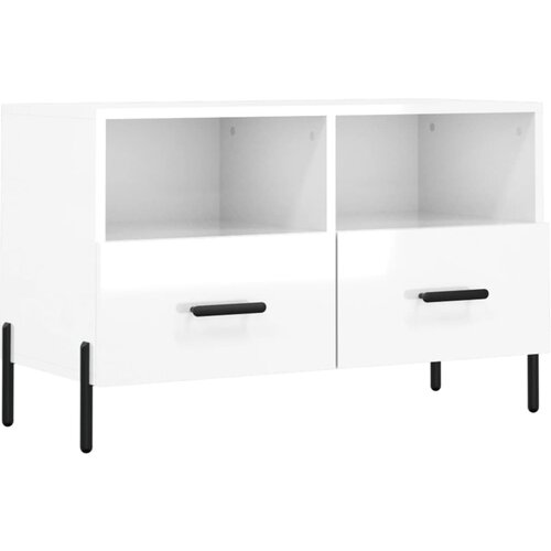 Maison Chic TV omarica - TV stojalo - Televizijska omarica visok sijaj bela 80x36x50 cm inženirski les, (21698736) Slike