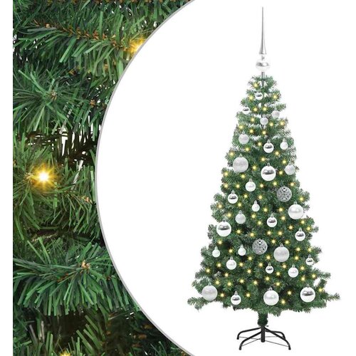 VidaXL Božićno drvce s 150 LED svjetlima s stalakom Zelena 120 cm PVC Slike