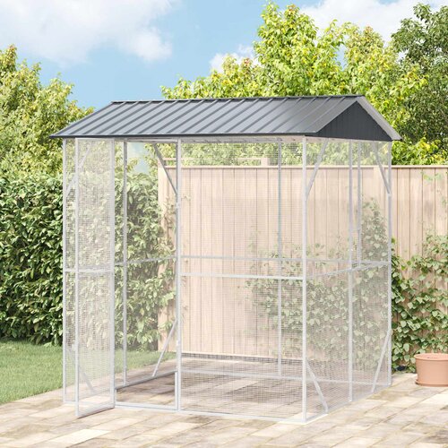 vidaXL Ptičnik Antracit 215 x 208 x 247 cm Pocinkano jeklo - - Antracit - 62.8 - 215 x 208 x 247 cm - 2025- Cene